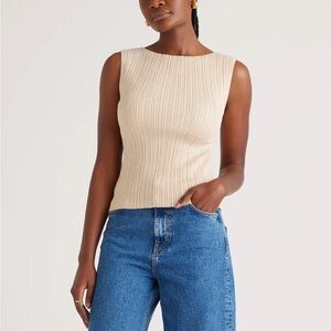 Quince Cotton Cashmere Ribbed Tank